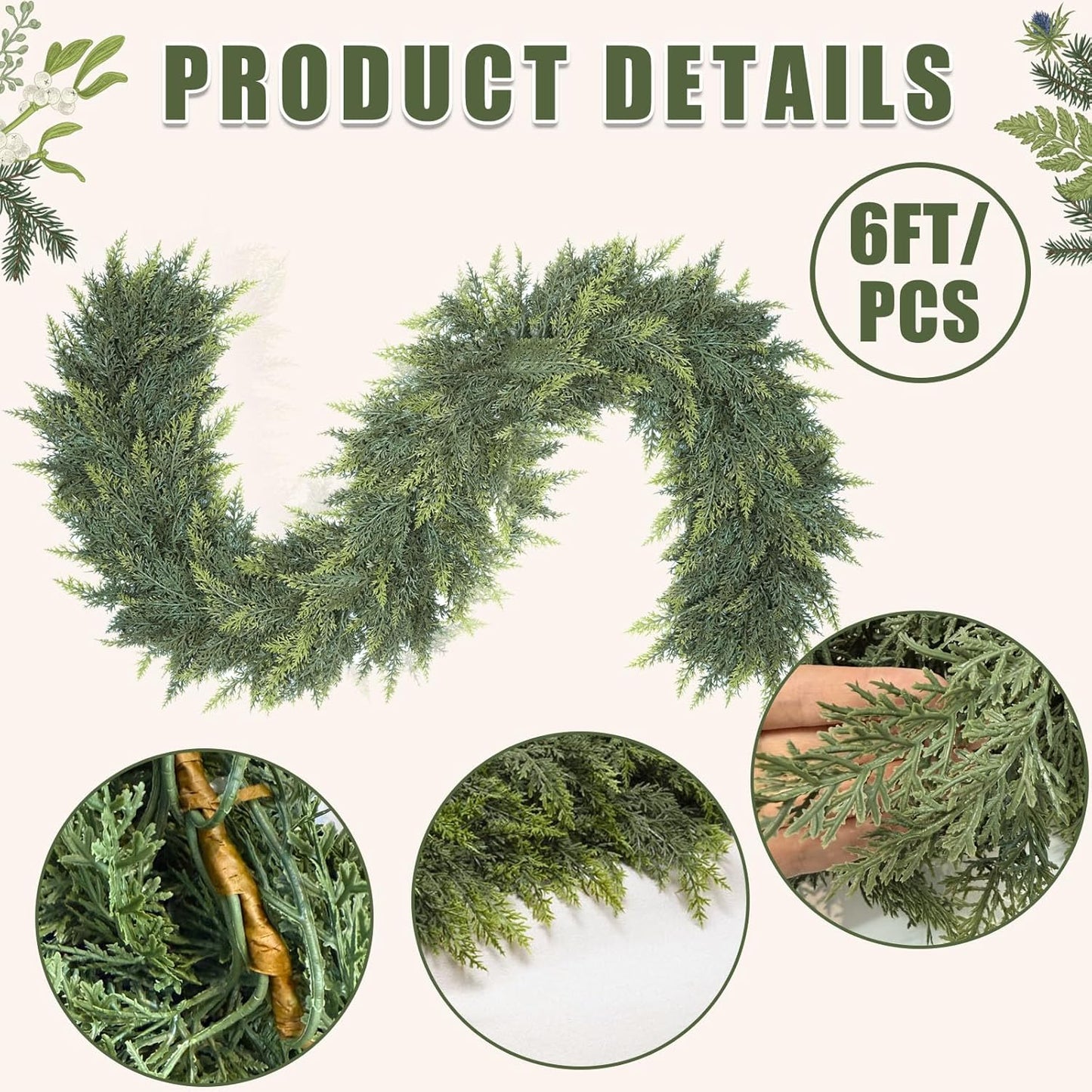 Lush Cedar Garland (Buy 1 Get 1 Free)